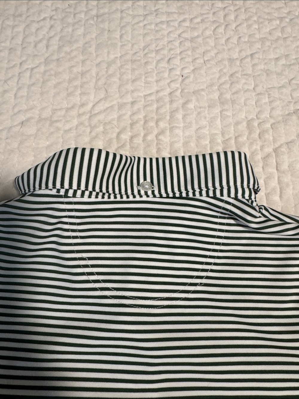 Pinehurst Striped Polo Shirt - Green & White - Picture 6 of 7